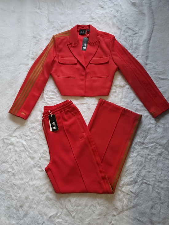 IVY PARK Pants - NWT Adidas x Ivy Park Crop Suit Jacket & 3-Stripes Suit Pants | Real Coral/Mesa